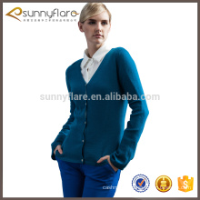 2016 new fashion 100% cashmere sweater cardigan with button